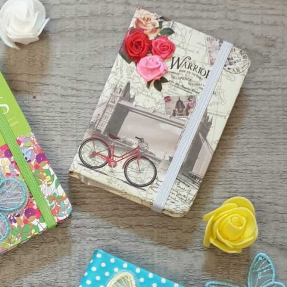 Mini Notebook-Butterfly Flowers Handmade Notepad Small Pocket Mini Journal Gift - Picture 2 of 3